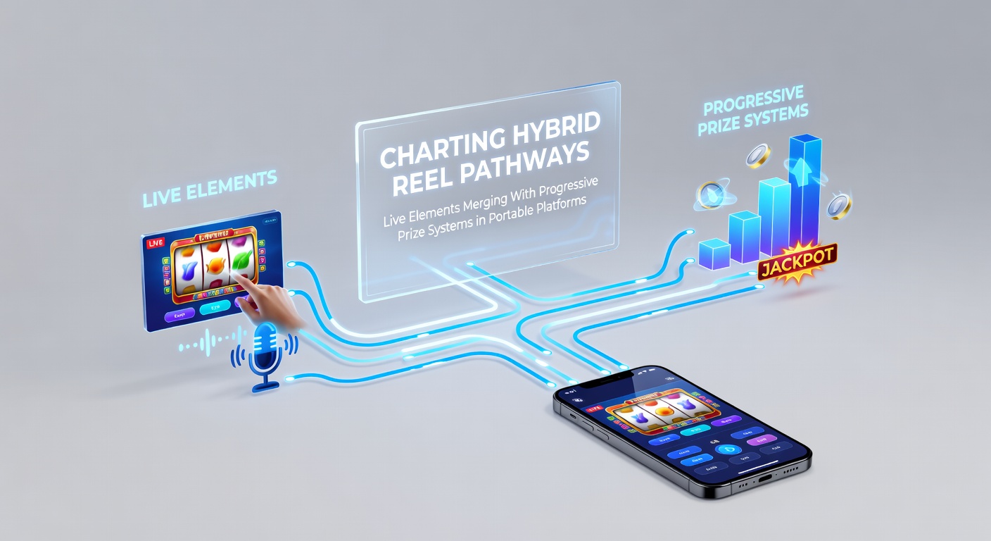 Hybrid reel pathways showing live elements integrated with progressive prize systems on mobile devices