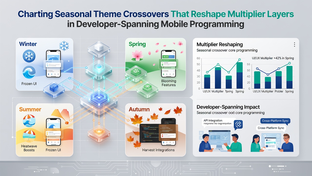 Diagram showing multiplier layer adjustments during seasonal crossovers in developer-spanning mobile systems