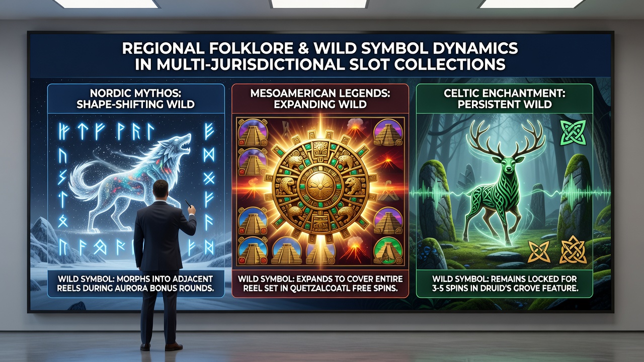 Wild symbol transformations reflecting distinct regional myths in networked slot environments