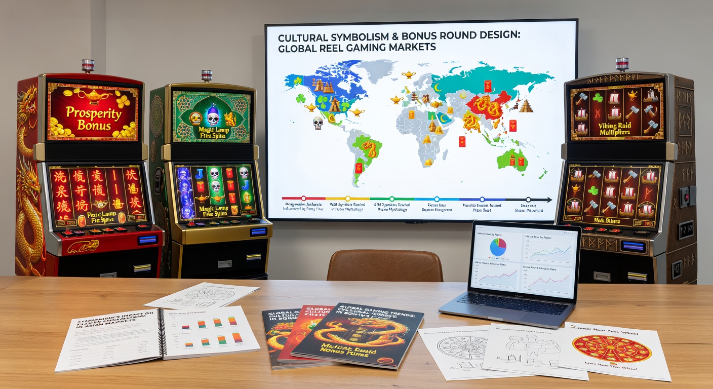 Global reel gaming interfaces displaying culturally inspired bonus round elements from Asian and Indigenous markets