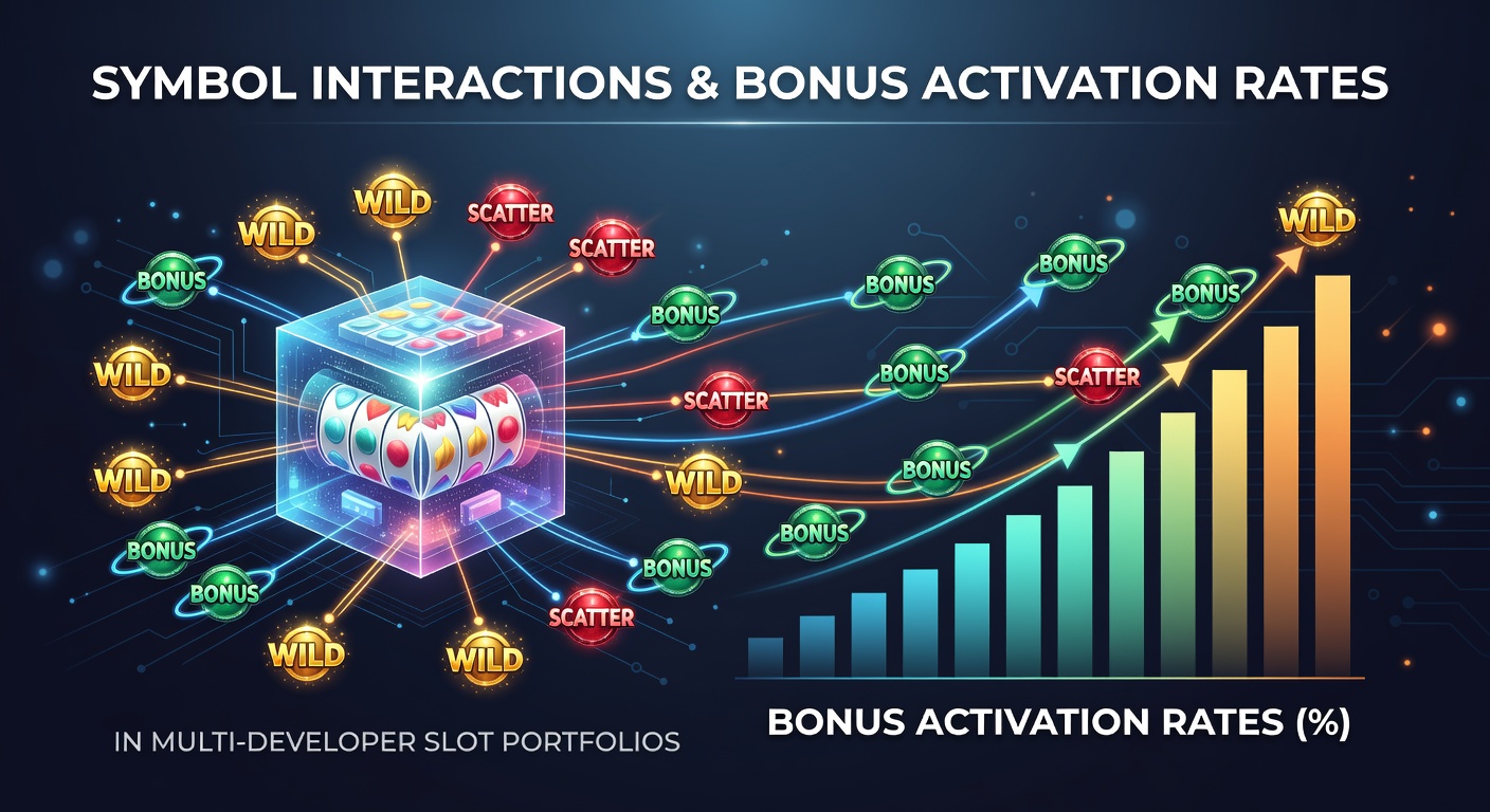 Detailed view of interconnected slot symbols across different developer styles highlighting bonus pathways