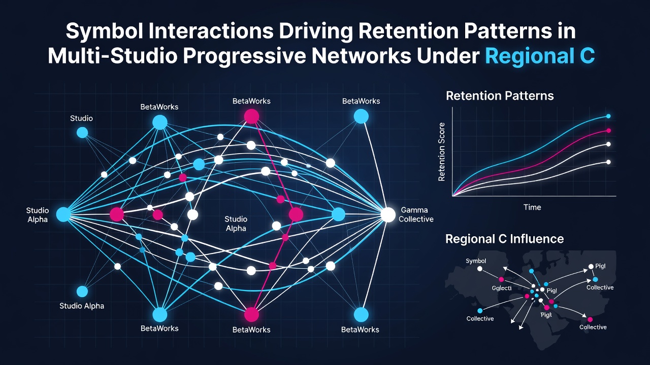 Infographic illustrating retention metrics influenced by symbol cluster mechanics in progressive networks across different regulatory regions