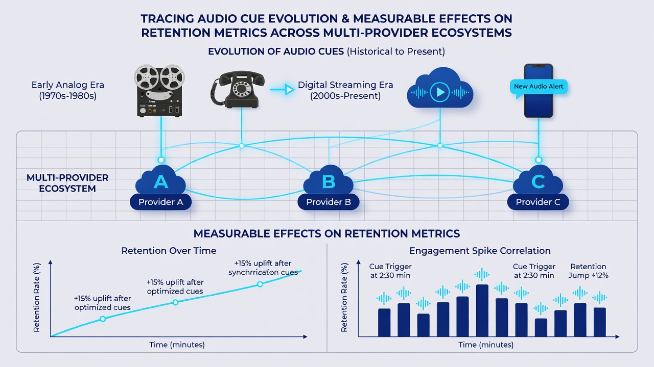 Comparative charts displaying retention metrics before and after audio cue enhancements in reel portfolios